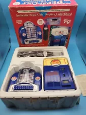 New 1998 Mini Replica Pepsi Musical Juke Box, Vending Machine, & Flashlight