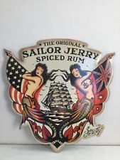 24 x 24 Sailor Jerry Caribbean Spiced Rum Metal Sign Poster Advertising Display