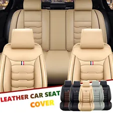 For Honda Accord Civic CR-V HR-V Leather Car Seat Covers 5-Seat Full Set Cushion