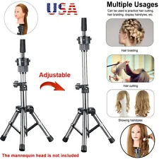 Portable Wig Mannequin Head Wig Model Bracket Holder Adjustable Tripod Stand USA