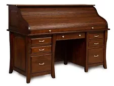 Amish Rolltop Desk Home Office Furniture Solid Wood New