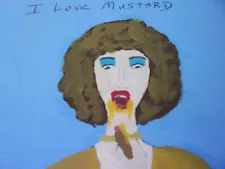 COOL WOMAN PAINTING 11X14 (MUSTARD)- SIGNED-FOR THE LOVE OF MUSTARD