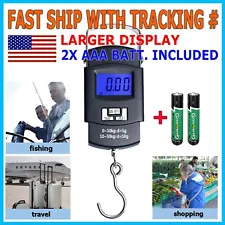 Portable Fish Scale Travel LCD Digital Hanging Luggage Electronic 110lb / 50kg