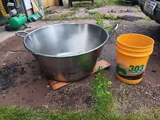 Stainless Steel 2 Handle Cauldron Booya Maple Syrup Approx 32.5" X 15.5" X 23"