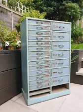 Large Wooden Apothecary Industrial Chest Drawers Collectors Filing Cabinet