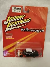 Johnny Lightning 66 VW Karmann-Ghia (Burch Engineering-900 prod-2004) B/W&Flames