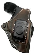 TAGUA Right Hand Leather IWB OWB 4 in 1 Thumb Break Holster for TAURUS 856, 2"