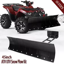 For ATV UTV SUV Snow Plow Kit 45'' Steel Blade Complete Universal Mount Package (For: John Deere)