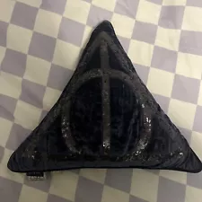 Pottery Barn Teen Harry Potter Deathly Hallows Shaped Throw Pillow Navy Sold Out