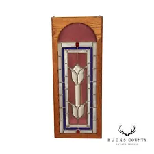 Arts and Crafts Style Stained Glass Transom Window