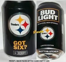 EMPTY BEER CAN 2017 PITTSBURGH STEELERS FAN FOOTBALL NFL KICKOFF BUD LIGHT SPORT