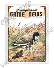 prints for sale online 1966 PENNSYLVANIA GAME NEWS goose metal tin sign