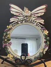 Vintage Signed 2002 Annie Danielson “Garden Dance” Fairy Sprite Mirror