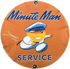 VINTAGE UNION 76 MINUTE MAN PORCELAIN SIGN GAS SERVICE STATION PUMP PLATE OIL