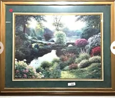 Estate Sale Hing Biu HENRY PEETERS Chinese-American Oil Painting Garden Bridge