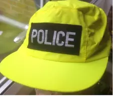 Obsolete British POLICE waterproofed hi-viz yellow ball cap #22