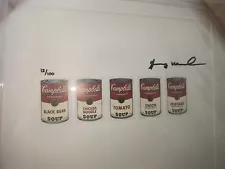 Andy Warhol hand signed Campbell's soup original coa