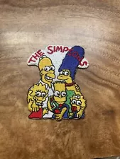 The Simpsons Family Portrait Iron On Embroidered Patch Cartoon Badge 3” vtg Bart