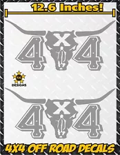 4x4 Longhorn Truck Bed Decals SILVER for Ford F150 Chevy Toyota GMC Dodge Ram