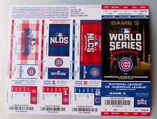 2016 Chicago Cubs Baseball WORLD SERIES PLAYOFFS - "UNCUT" SHEET OF 4 TICKETS tb