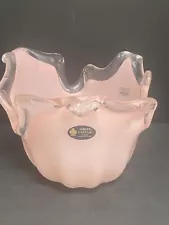 Beautiful Murano Italian Art Glass Soft Pink Vase