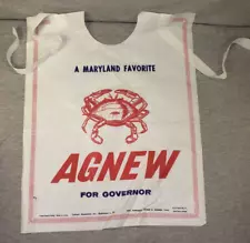 Spiro Agnew For Governor Campaign Crab Feast Bib C. 1966 Maryland Nixon VP