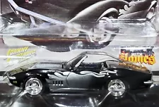 Johnny Lightning 68 1968 Chevy Corvette Convert Black With Flames Chevrolet Car