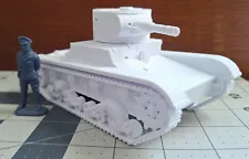 T-26 Russian Light Tank WW2 White 3D Printed In 1/32 Army Man Scale WW2