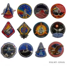 NASA AEROSPACE EMBROIDERED PATCH 12 PACK