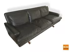 Danish Modern Leather Sofa Couch By F. Kayser for Vante Eames Knoll Herman Mille