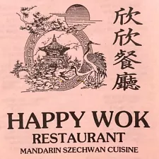 1980s Happy Wok Szechwan Mandarin Chinese Restaurant Menu Rodeo Shopping Center