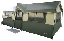 Hazel Creek 12 Person 3-Room Cabin Tent, 20' X 9' X 84", Green