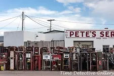 Old Gas Pumps at Thrift Store, Pine Buffs, Wyoming - Color Photo Print