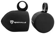 Pair Rockville RWBC80 Neoprene Covers For 8" Marine Wakeboard Tower Speakers