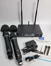 Bietrun Wireless Microphone, Rechargeable Metal Dual UHF Cordless Dynamic, WXM27