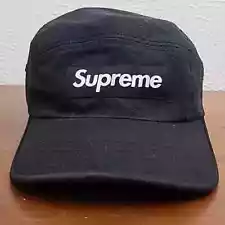 Supreme Chino Cap Black/White Box Logo SS21 5 Panel Snapback Camp Cotton Hat