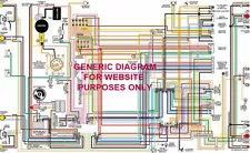 1965 65 Pontiac Bonneville & Catalina Color Laminated Wiring Diagram 11" X 17"