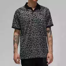 NIKE AIR JORDAN DRI-FIT SPORT GOLF POLO FN5852-084 Smoke Grey Leopard print XL