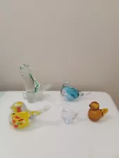 Art Glass Bird Figurines - mixed lot of 5