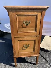 Antique 2 Drawer Oak Wood Letter File Cabinet