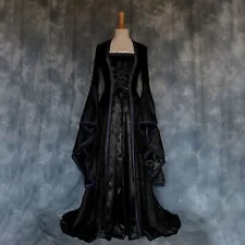 Women Medieval Renaissance Fancy Dress Gothic Witch Hallowen Cosplay Costume US