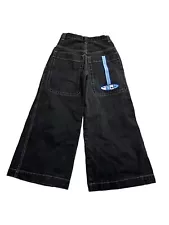 JNCO Monty Jeans Women’s Black Baggy Wide Leg 2000s Y2K Rave Emo Goth 24X25