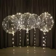 10" LED WARM LIGHT UP Bobo Balloon Clear LED balloons Wedding CHRISTMAS Birthday