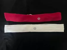 Lululemon Headband Lot Of 2 Red & White One Size