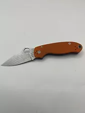 Custom Regrind .012 BTE Spyderco Para 3 /Orange/Blue /Rex45 Discontinued rare