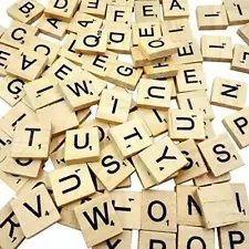 SCRABBLE WOOD TILES 100Pieces Full Sets Letters Wooden Replacement Pick