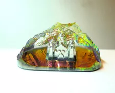 Vintage Made In Germany Austrian Crystal Castle In A Mountain Paperweight