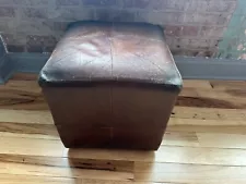 retro restoration hardware distressed leather cube Moving SALE!!!