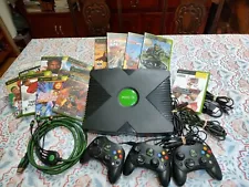 Original Xbox 2005 1.6 Bundle w/ Monster Cable, 14 Games, 3 Controllers, Xtras!!