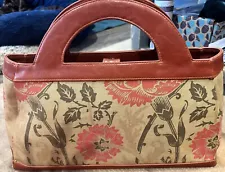 Blosem - Leather and Fabric w/ Floral Pattern Handbag - END OF SUMMER SALE